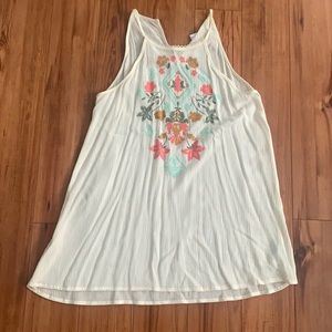 Long flowy floral top.